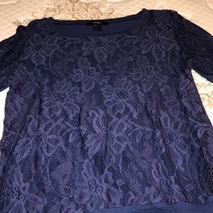 Forever 21 floral mesh crew neck.